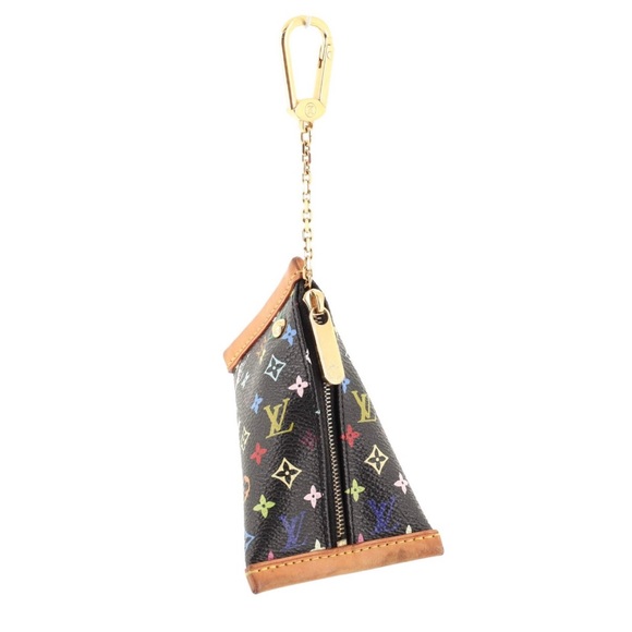 Louis Vuitton Black Multicolor Monogram Triangle Keychain Pouch - Picture 3 of 11